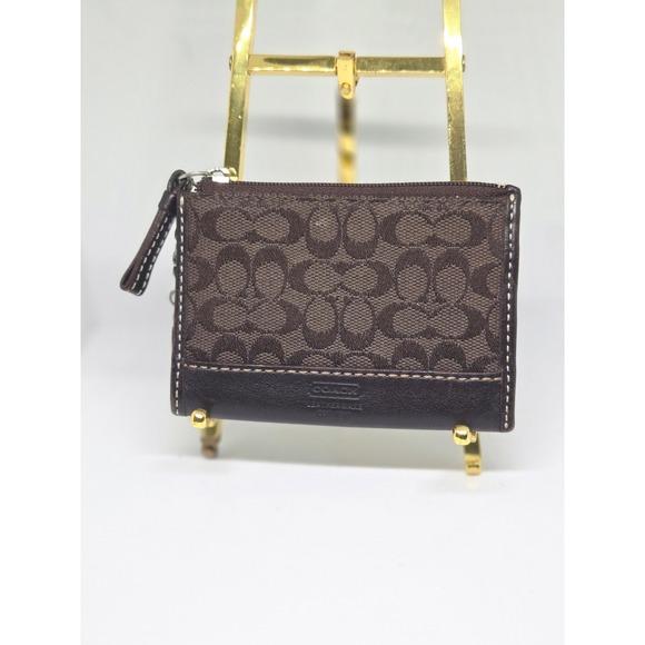 Authentic COACH Signature Mini Key Ring Zipper‎ Purse 4.25" X 3" - Picture 1 of 3